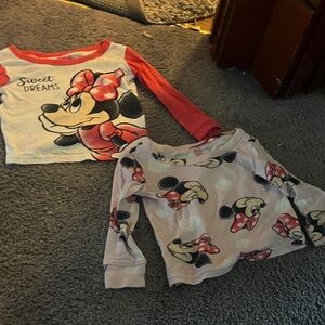 Disney Minnie Mouse Pajama Tops - Red and White
